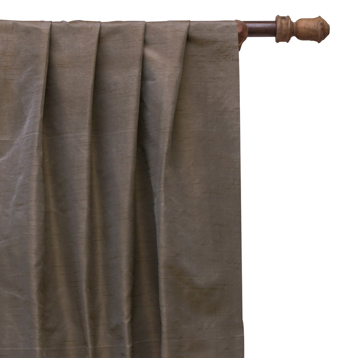 Champagne Brown Art Silk Curtain Panels