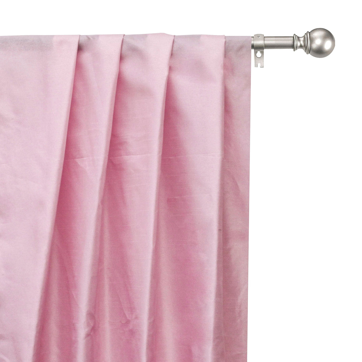 Soft Pink Art Silk Curtain Panels
