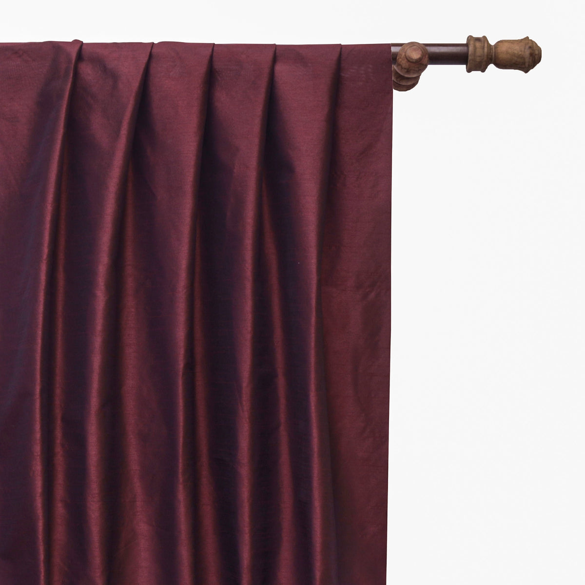 Dark Maroon Art Silk Curtain Panels