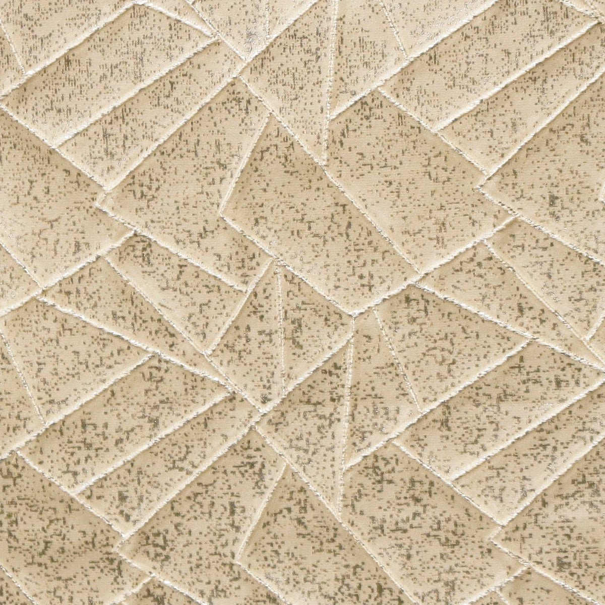 Beige Mosaics Foil Jacquard Fabric By The Yard