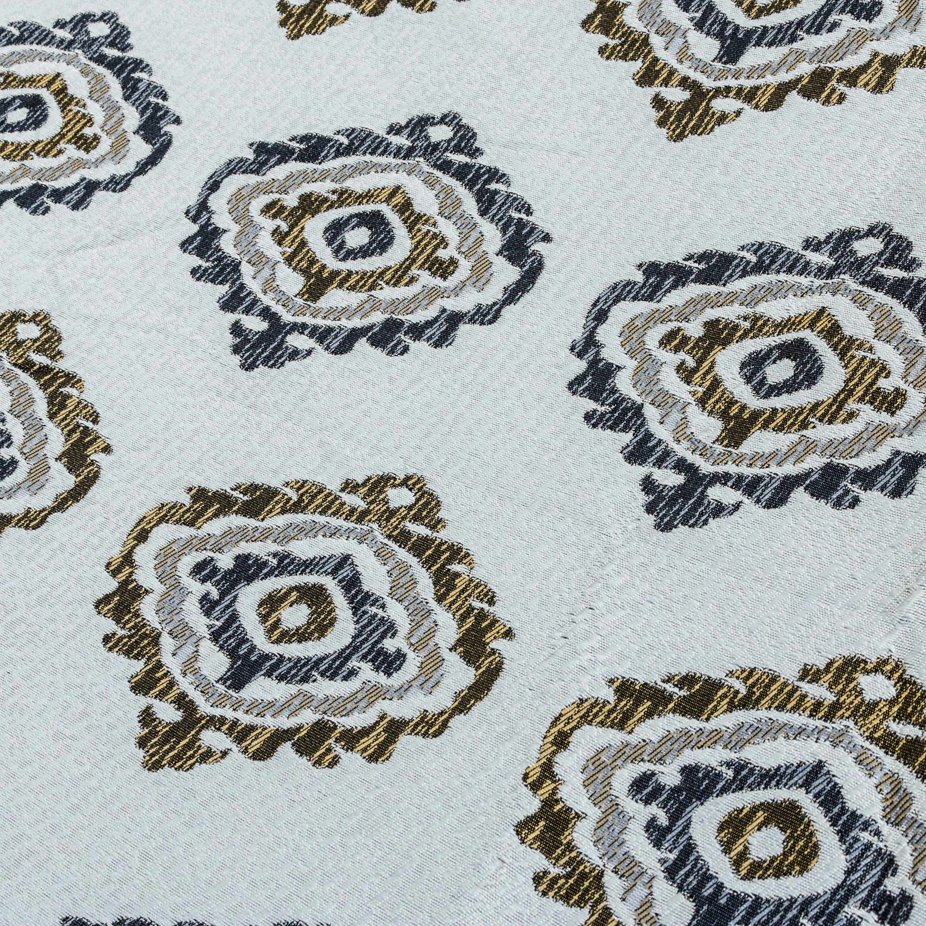 Gold And Grey Jacquard Fabric By The Yard
