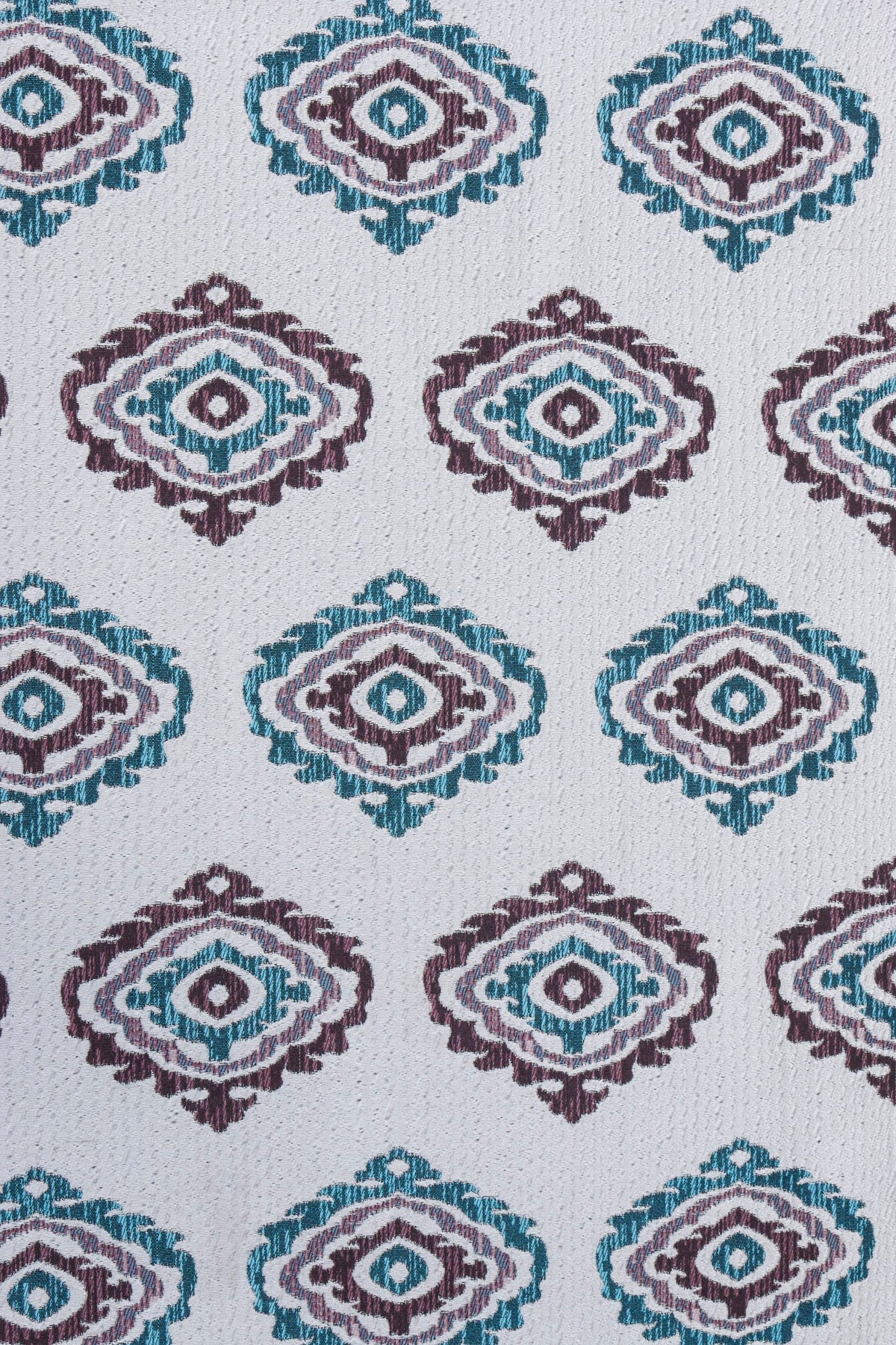 Burgundy And Teal Jacquard Fabric By The Yard