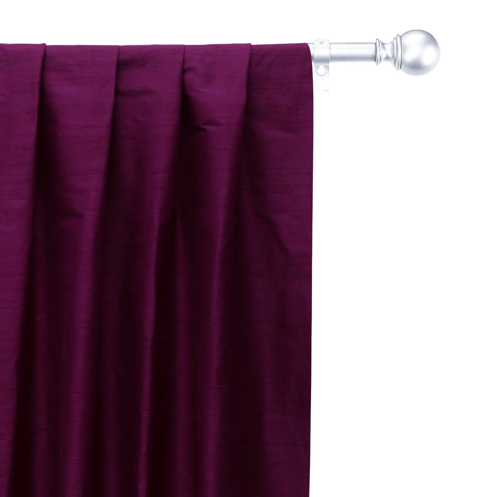 Burgundy Pure Silk Dupioni Curtain Panels
