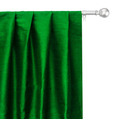 Emerald Green Pure Silk Dupioni Curtain Panels