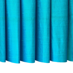 Ocean Blue Silk Dupioni Curtain Panels