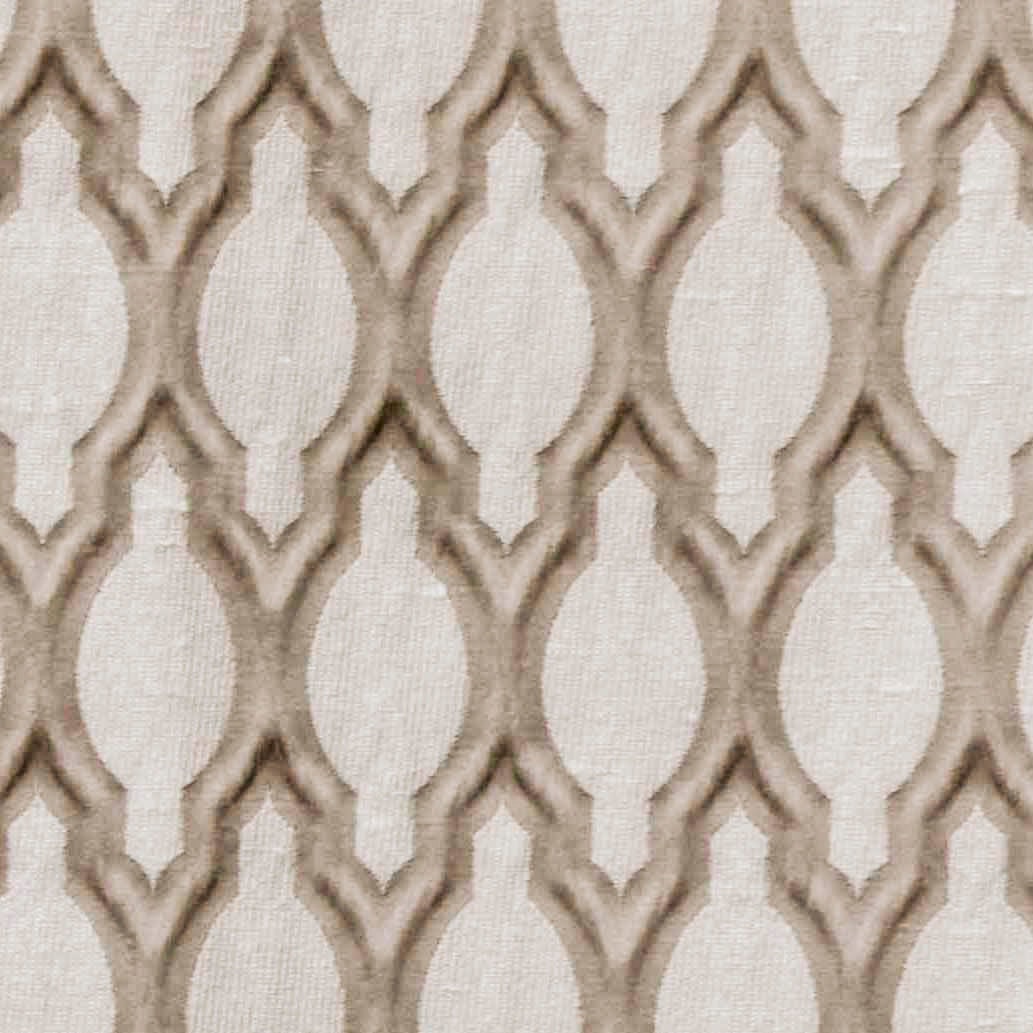 Beige Ogee Jacquard Fabric By The Yard