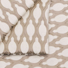 Beige Ogee Jacquard Fabric By The Yard
