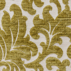 Chartreuse Flowers Jacquard Velvet Fabric By The Yard