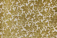 Chartreuse Flowers Jacquard Velvet Fabric By The Yard