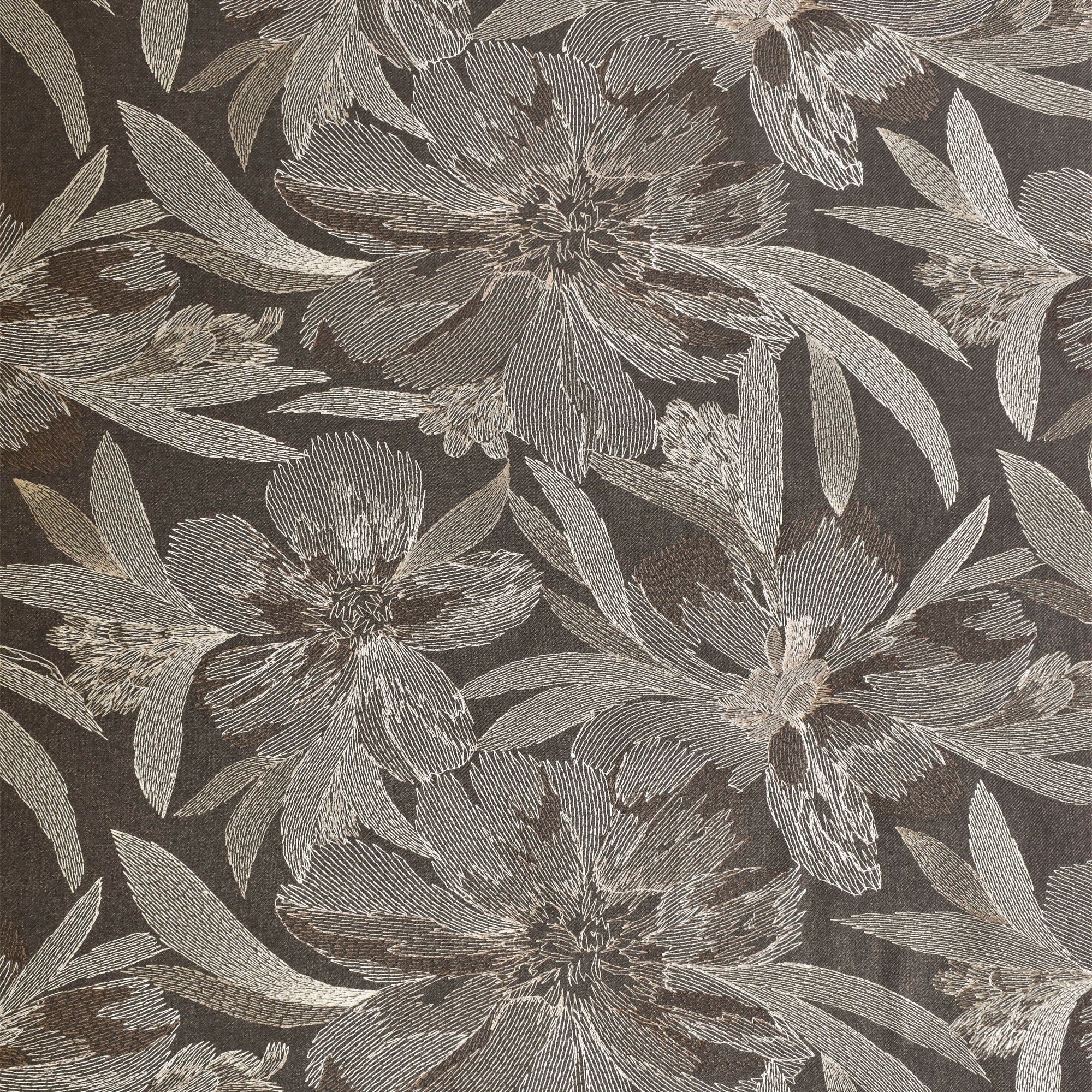 Brown Flower Woo Fabric By The Yard