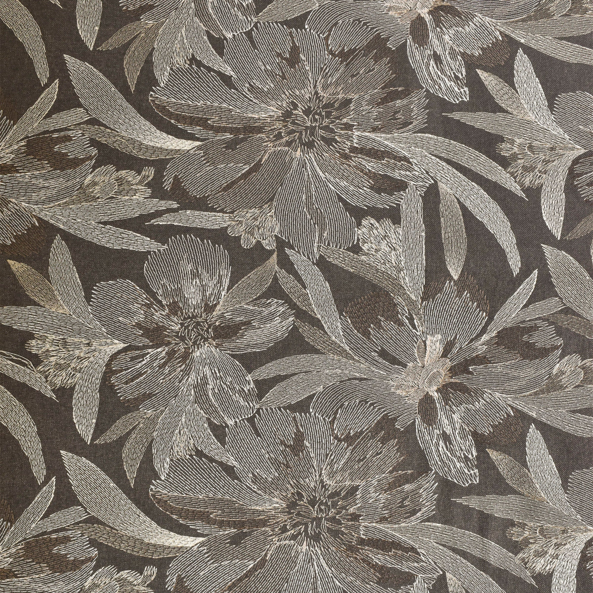 Brown Flower Woo Fabric By The Yard