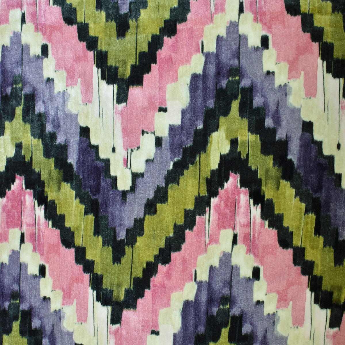 Pink And Green Velvet Fabric By The Yard