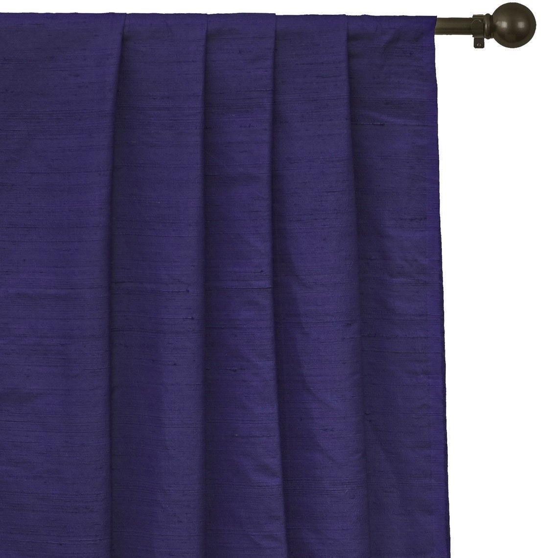 Dark Blue Silk Dupioni Curtain Panels