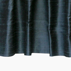 Midnight Blue Silk Dupioni Curtain Panels