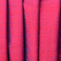 Red And Ink Blue Silk Dupioni Curtain Panels