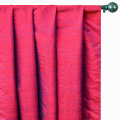 Red And Ink Blue Silk Dupioni Curtain Panels