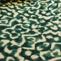 Green And Ivory Velvet Fabric By The Yard