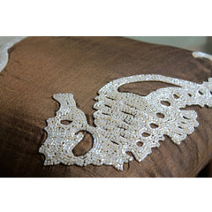 Ivory Sea Horse Silk Throw Pillow Cover