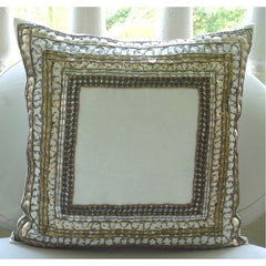 Ivory Treasure - Ivory Art Silk Throw Pillow Cover