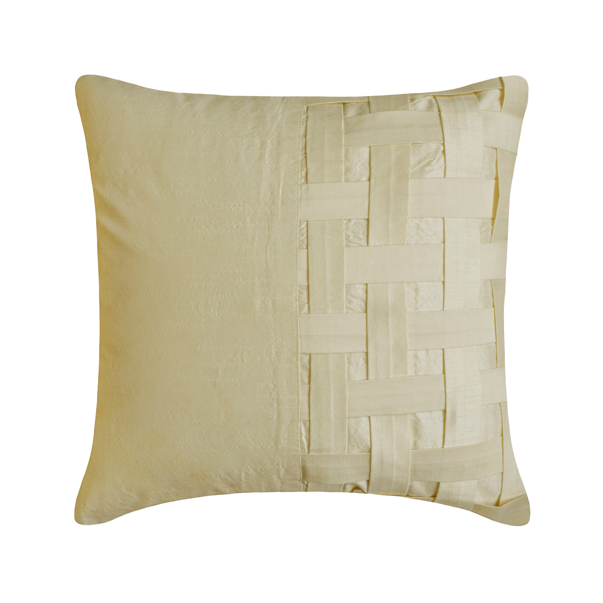 Ivory Bricks - Ivory Art Silk Throw Pillow Cover