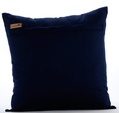 Jelly Fish At The Shore - Navy Blue Cotton Linen Throw Pillow Cover