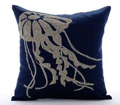 Sea Creature Themed Navy Pillow Collection