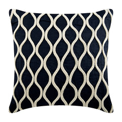 Jute Chorus - Navy Blue Cotton Linen Decorative Euro Sham