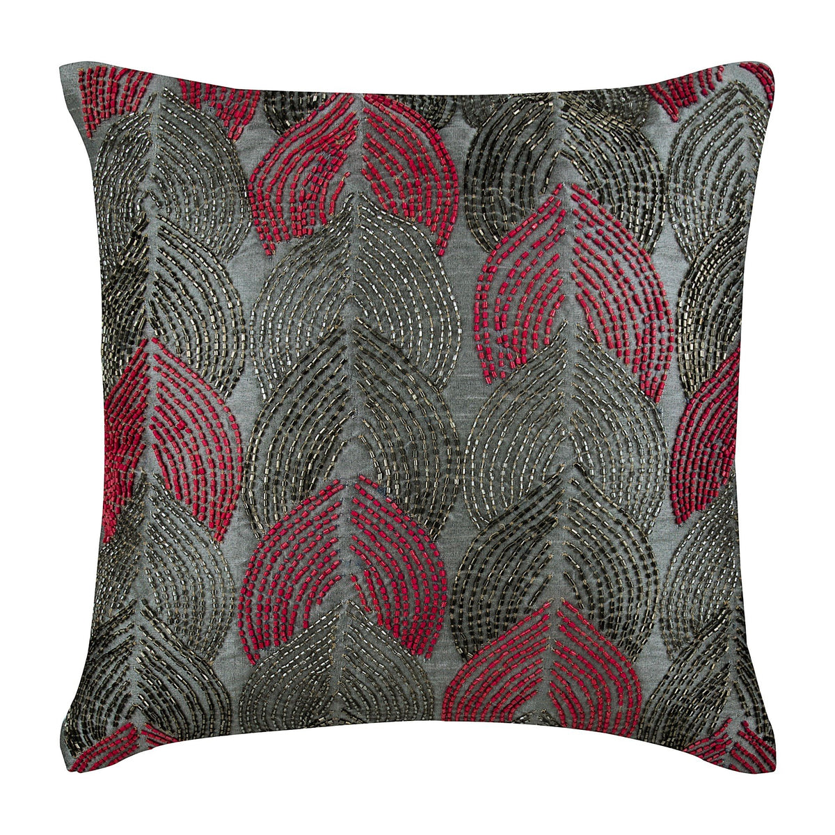 Karizma - Gray Art Silk Decorative Euro Sham