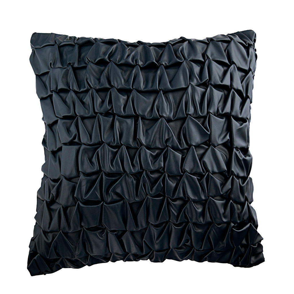 Navy Blue Faux Leather Throw Pillow Cover Last Navy The HomeCentric