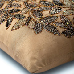 Leaf Rings Beaded Leaf Throw Pillow Cover