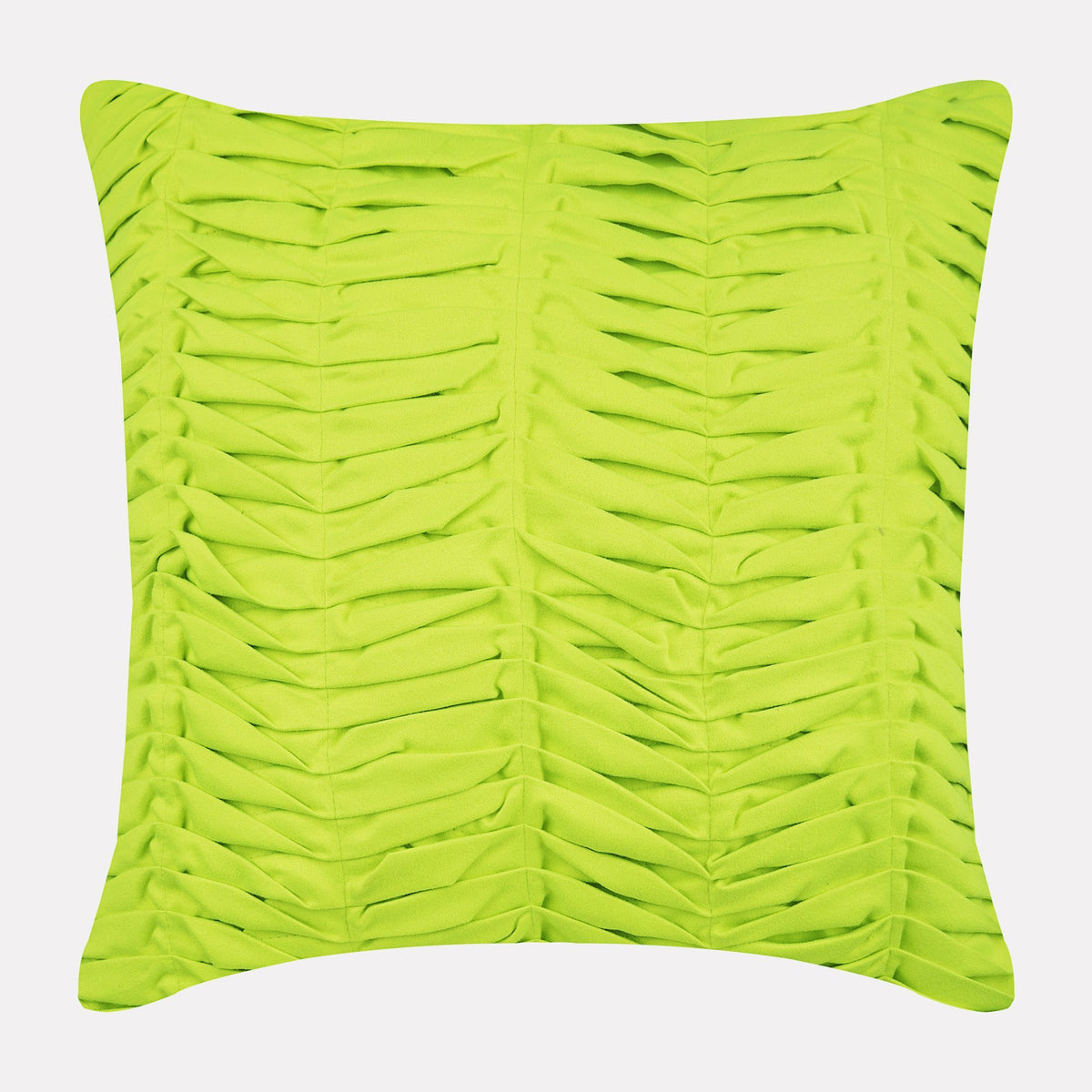 Lime Wind Folds - Lime Green Faux Suede Decorative Euro Sham