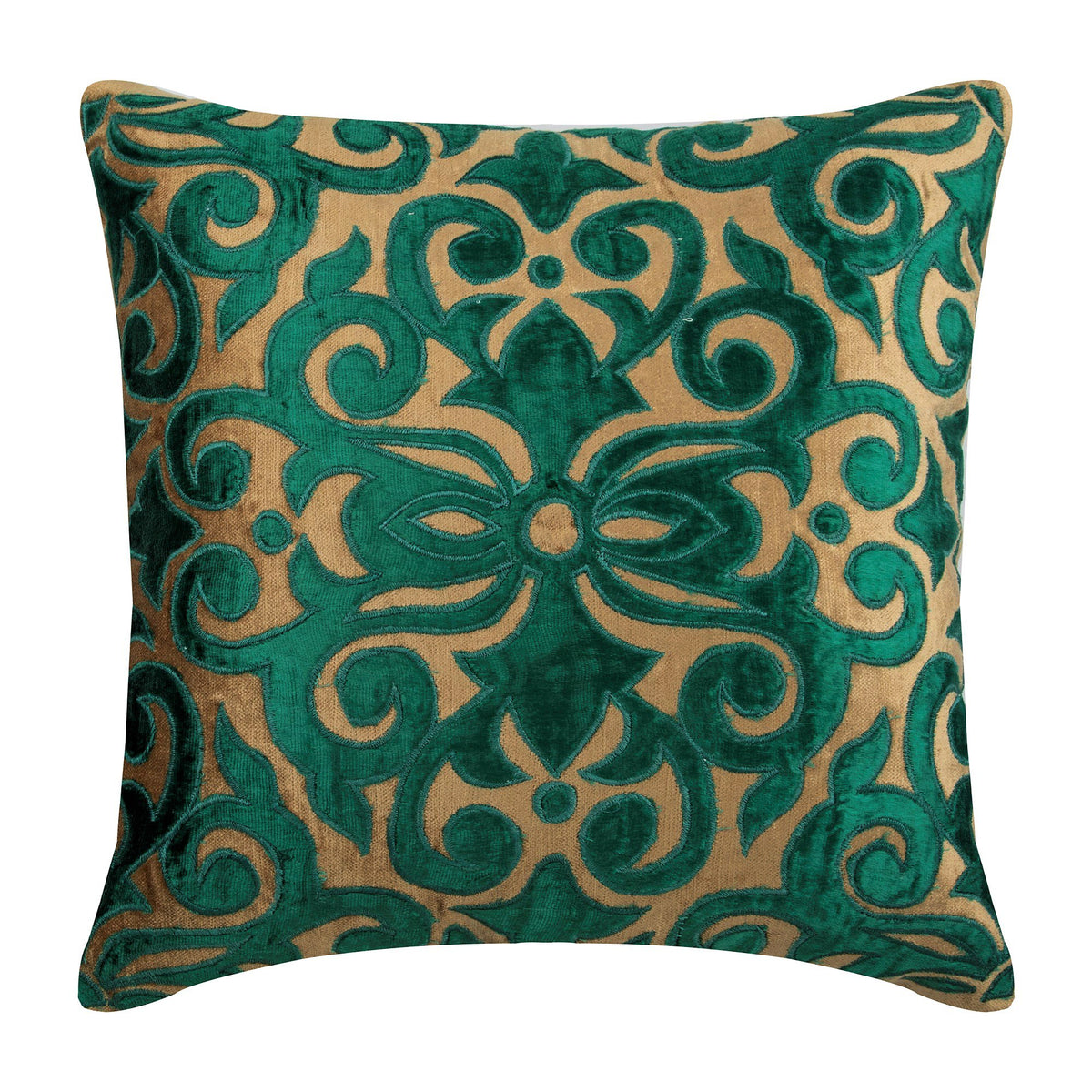 Loyal To Peacock Green - Peacock Green Velvet Decorative Euro Sham