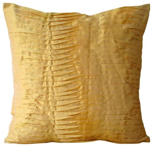 Mango Souffle - Mango Yellow Art Silk Decorative Euro Sham