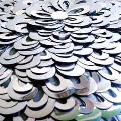 Metallic Floral - Silver Art Silk Decorative Euro Sham