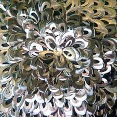 Metallic Floral - Silver Art Silk Decorative Euro Sham