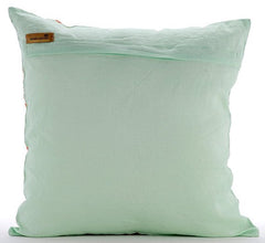 Mint Dynasty - Pastel Green Cotton Linen Decorative Euro Sham