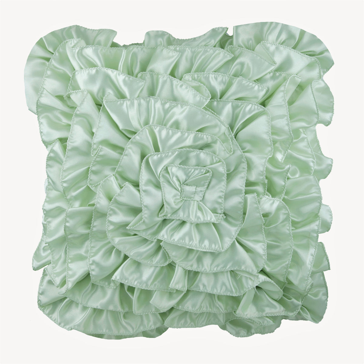 Mint Green Satin Throw Pillow Cover, Mint Green Ruffles – The HomeCentric