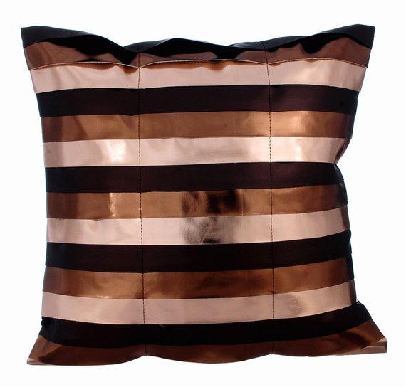 Omg Its Copper - Copper Faux Leather Decorative Euro Sham