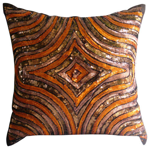 Orange Illusion Pillow Cover