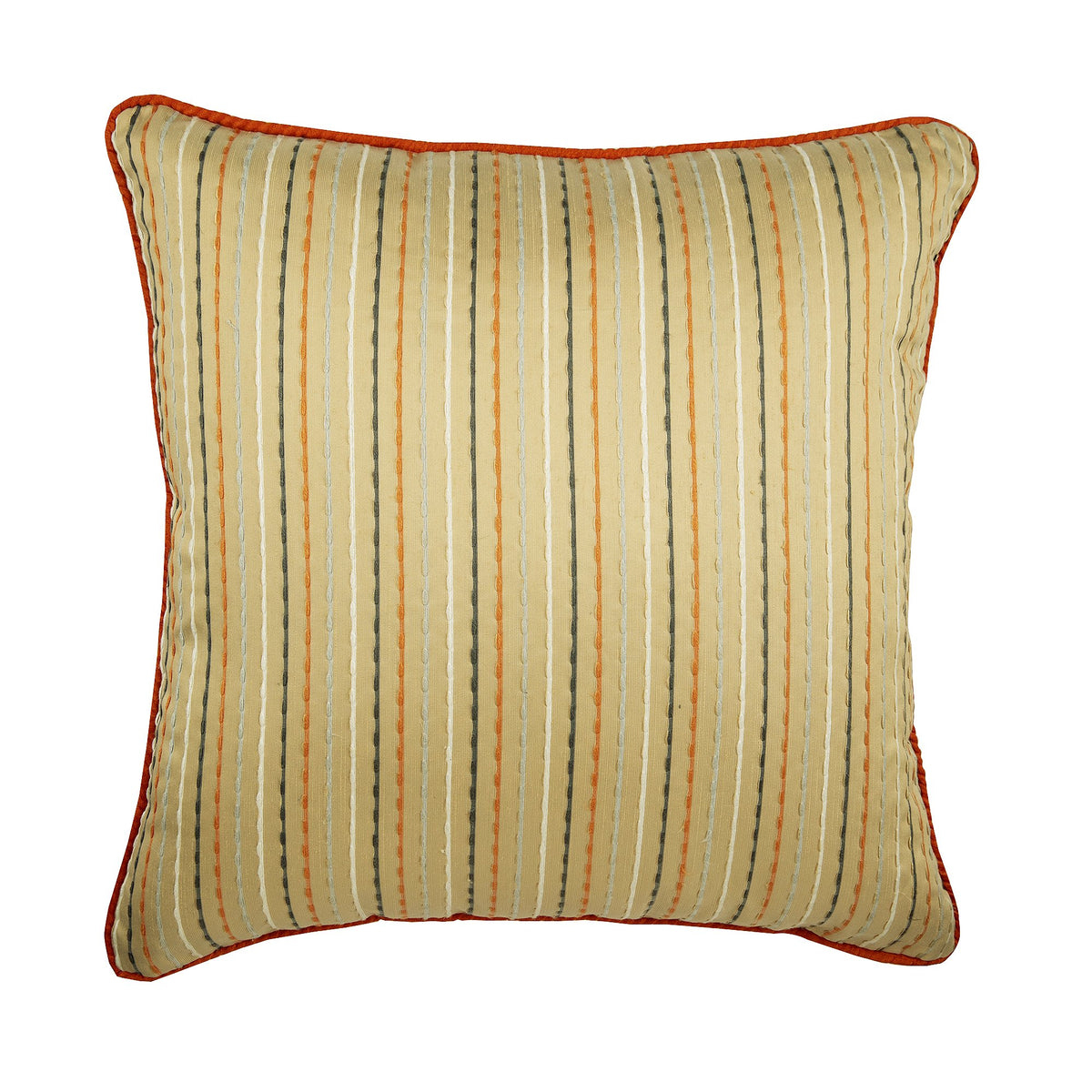 Orange Spiced Ginger - Orange Jacquard Silk Decorative Euro Sham