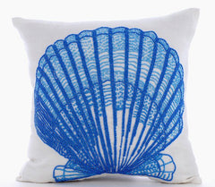 Oyster Bay - Blue Cotton Linen Decorative Euro Sham