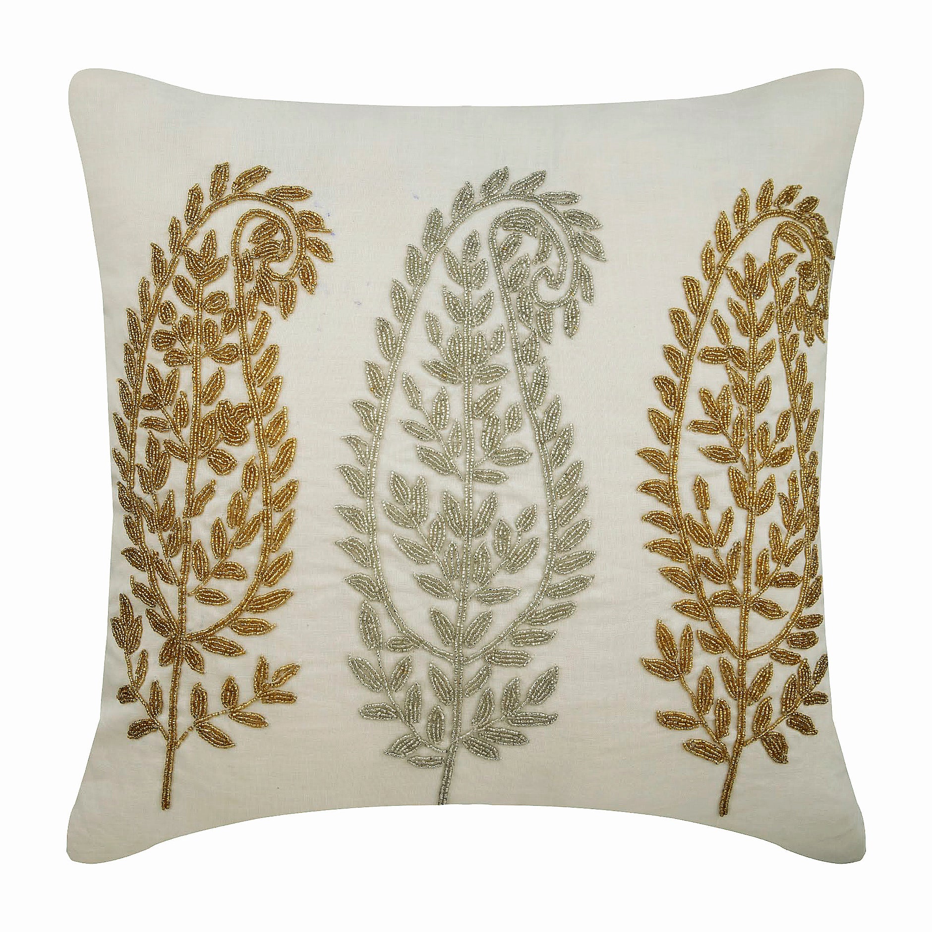 Wd48a Gold Tan Paisley Damask Chenille Flower Throw Cushion Cover – Cotton Blend, Tailor Made