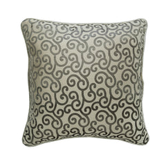 Paloma Gray Scrolls - Gray Burnout Velvet Decorative Euro Sham