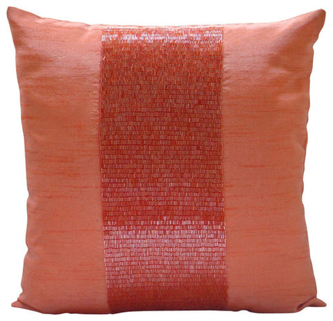 Orange Copper Throw Pillow Covers Handmade Decorative Cushion