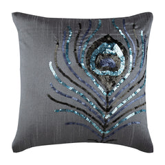 Peacock Feather Pillow Cover