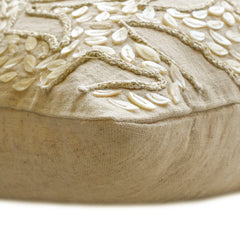 Pearl Divine - Natural Beige Cotton Linen Throw Pillow Cover