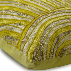 Pearly Yellow - Yellow Art Silk Decorative Euro Sham