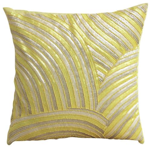 Pearly Yellow - Yellow Art Silk Decorative Euro Sham