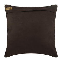 Pink Rose - Brown Faux Suede Decorative Euro Sham