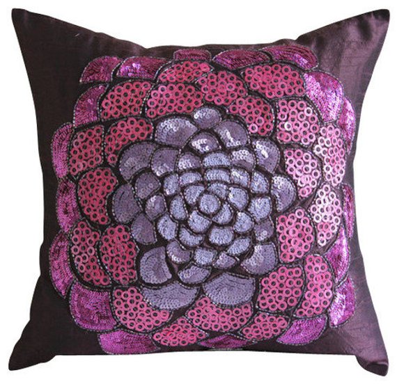 Pink Wildflower Pillow Cover